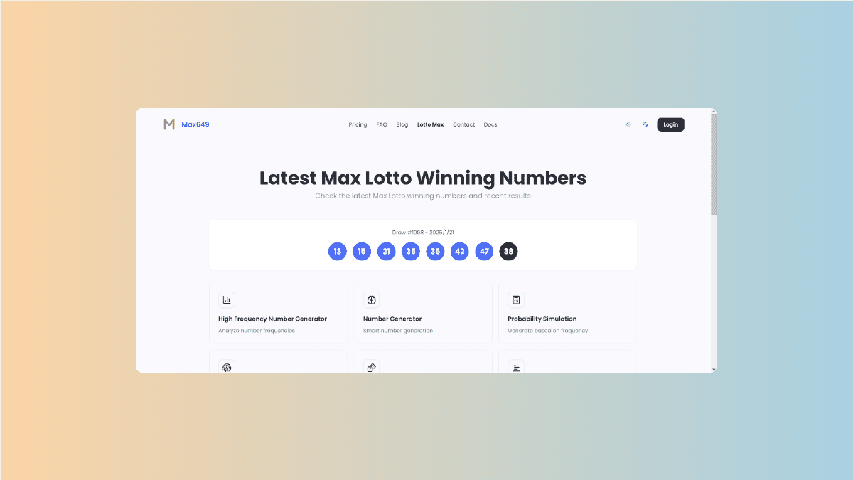 Max Lottery Generator Launch